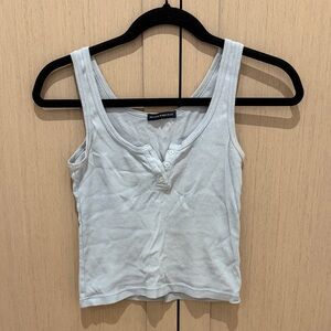 Brandy Melville Light Gray Ribbed Tank Top